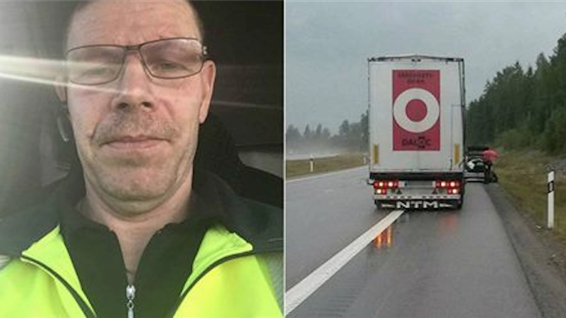 Lastebilsjåfør stoppet midt i kjørefeltet for å sperre veien: Nå blir han hyllet som en helt