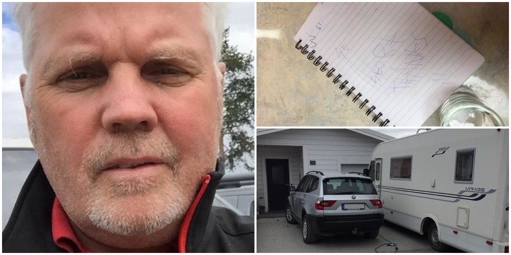 Michael hadde innbrudd i campingbilen – brevet som tyvene etterlot gjorde ham rasende