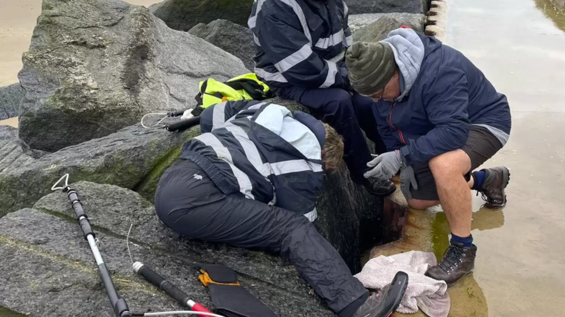 Kvinne gikk en tur langs stranden: Plutselig så hun et ansikt begravet mellom steinene