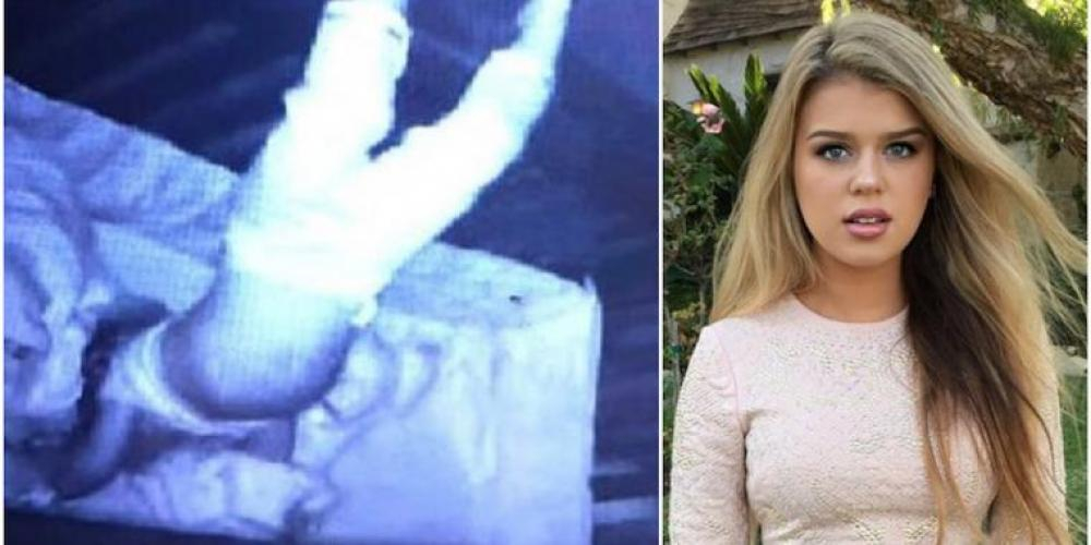 Mikaela var barnepike for hennes niese da hun gjorde en morsom oppdagelse på babyovervåkningen – fant raskt frem kameraet