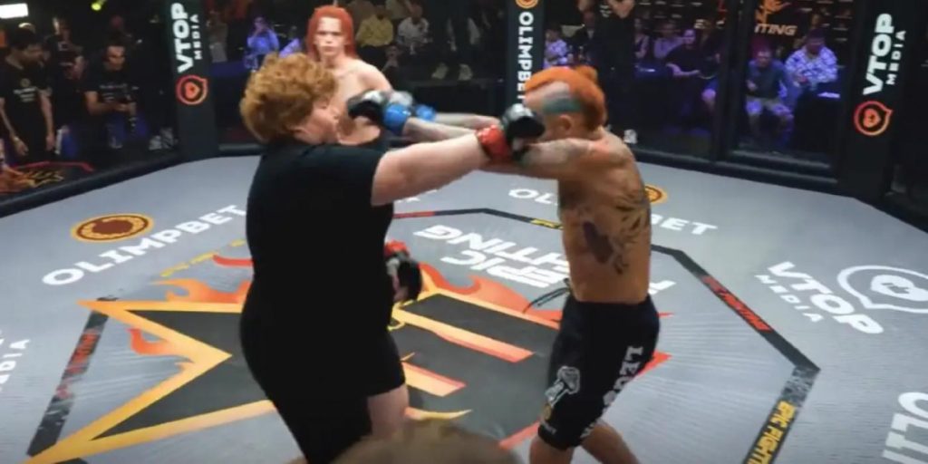 Bisar MMA-kamp går viralt: 75 år gammel mann og 18 år gamelt barnebarn kjemper mot kvinne
