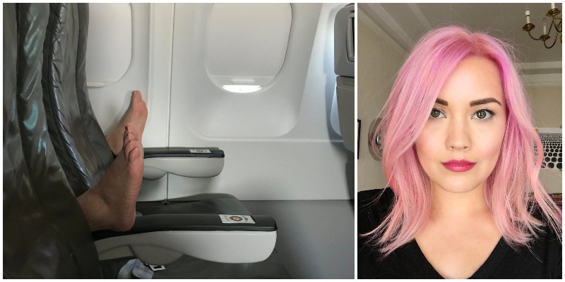 Jessie har nettopp satt seg til rette i flyet da hun hører lyden av at det ene armlenet faller ned