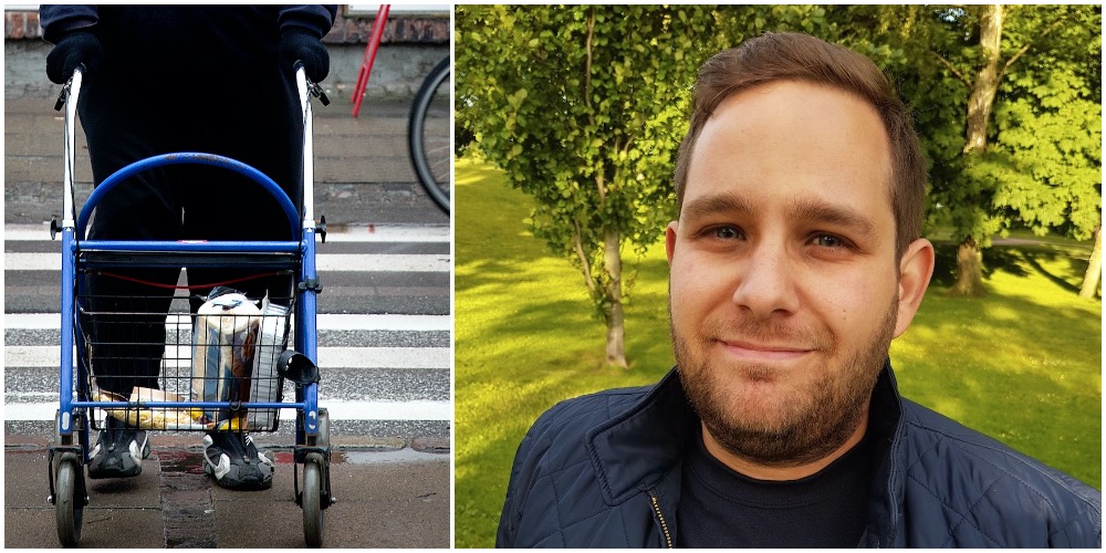 Politibil stoppet opp ved en eldre herre med rullator – da Håkan gikk nærmere for å overhøre samtalen deres, måtte han straks gripe inn