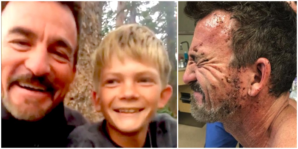 Christopher var på campingtur med sine to barn – sekunder senere filmer et kamera katastrofen