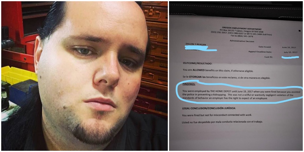 Medarbeider på byggemarked hjalp politiet da en liten jente holdt på å bli kidnappet – en måned senere blir han sjokkert over brev fra sjefen