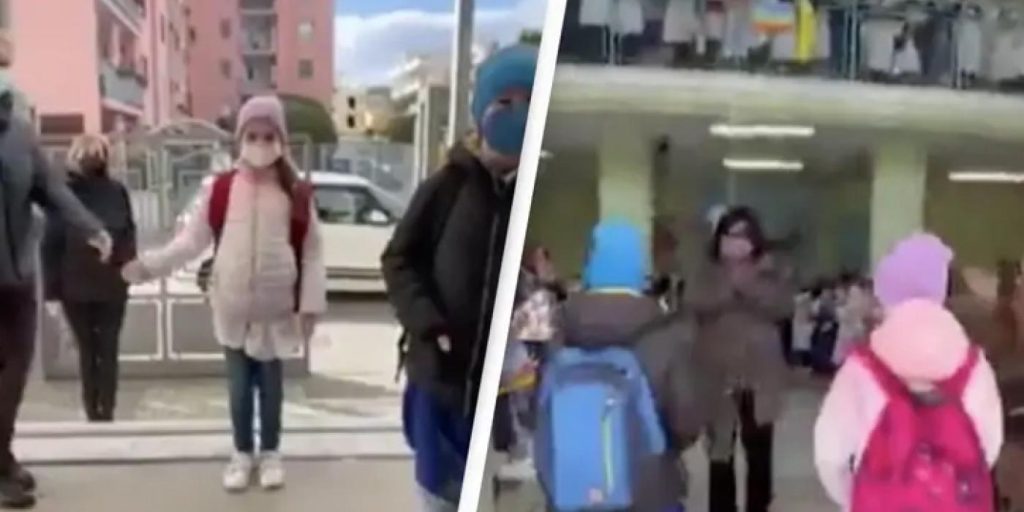Rørende øyeblikk: Ukrainske flyktningbarn ønskes velkommen inn på sin nye skole