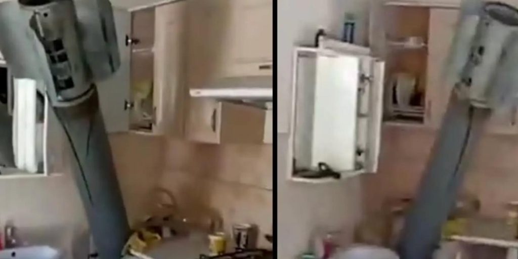 Crazy video viser russisk missil i ukrainsk kjøkkenvask
