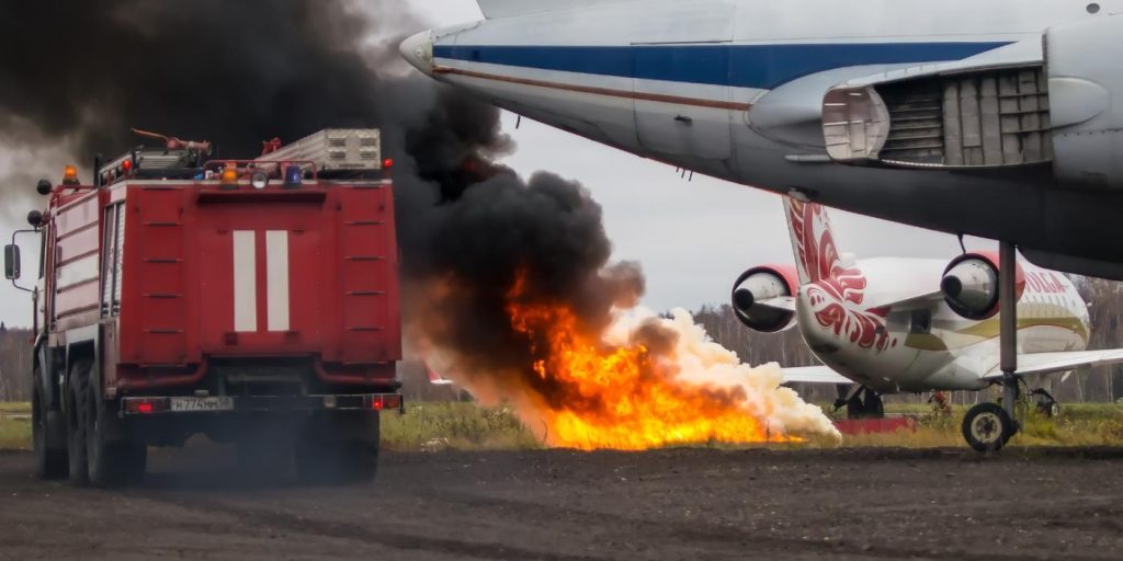 Fly med Arsenals fotballag om bord var plutselig i brand