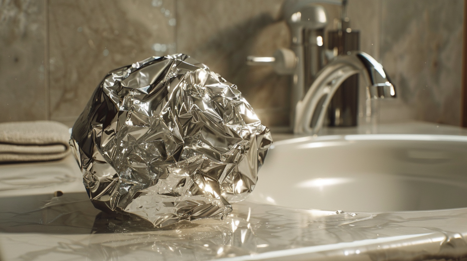 En kule av aluminiumsfolie gjør underverker på badet: Gjør dette