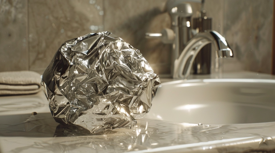 En kule av aluminiumsfolie gjør underverker på badet: Gjør dette