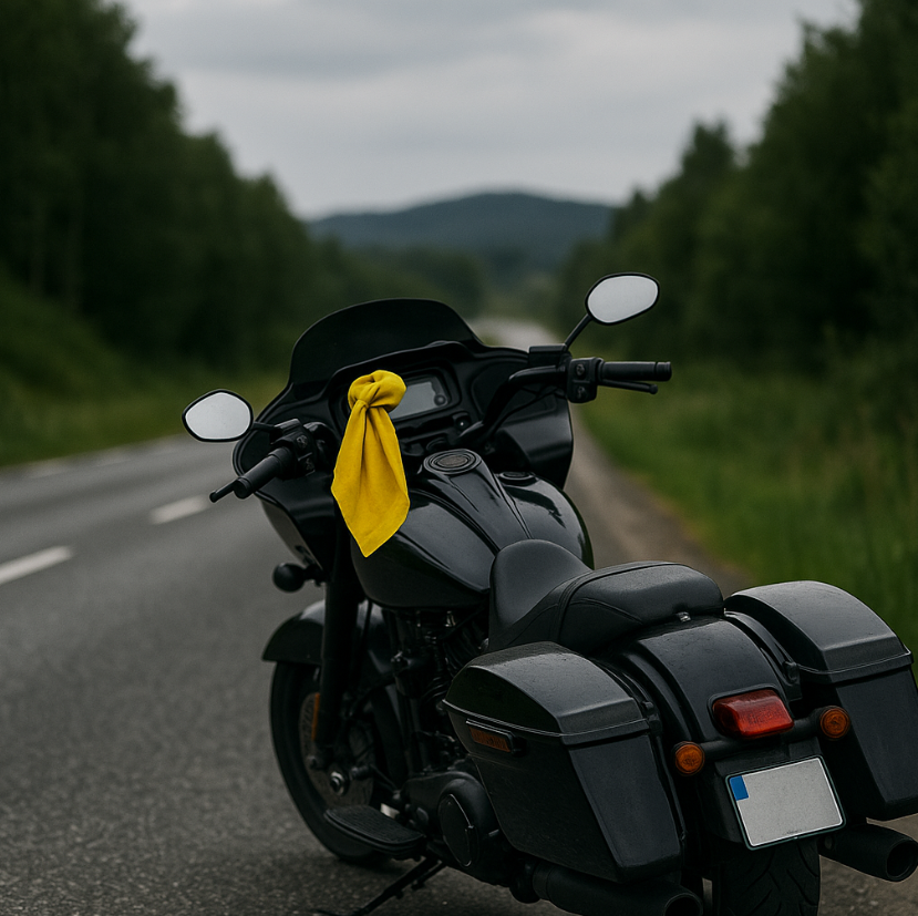 Derfor bør du stoppe umiddelbart hvis du ser en gul klut på en motorsykkel