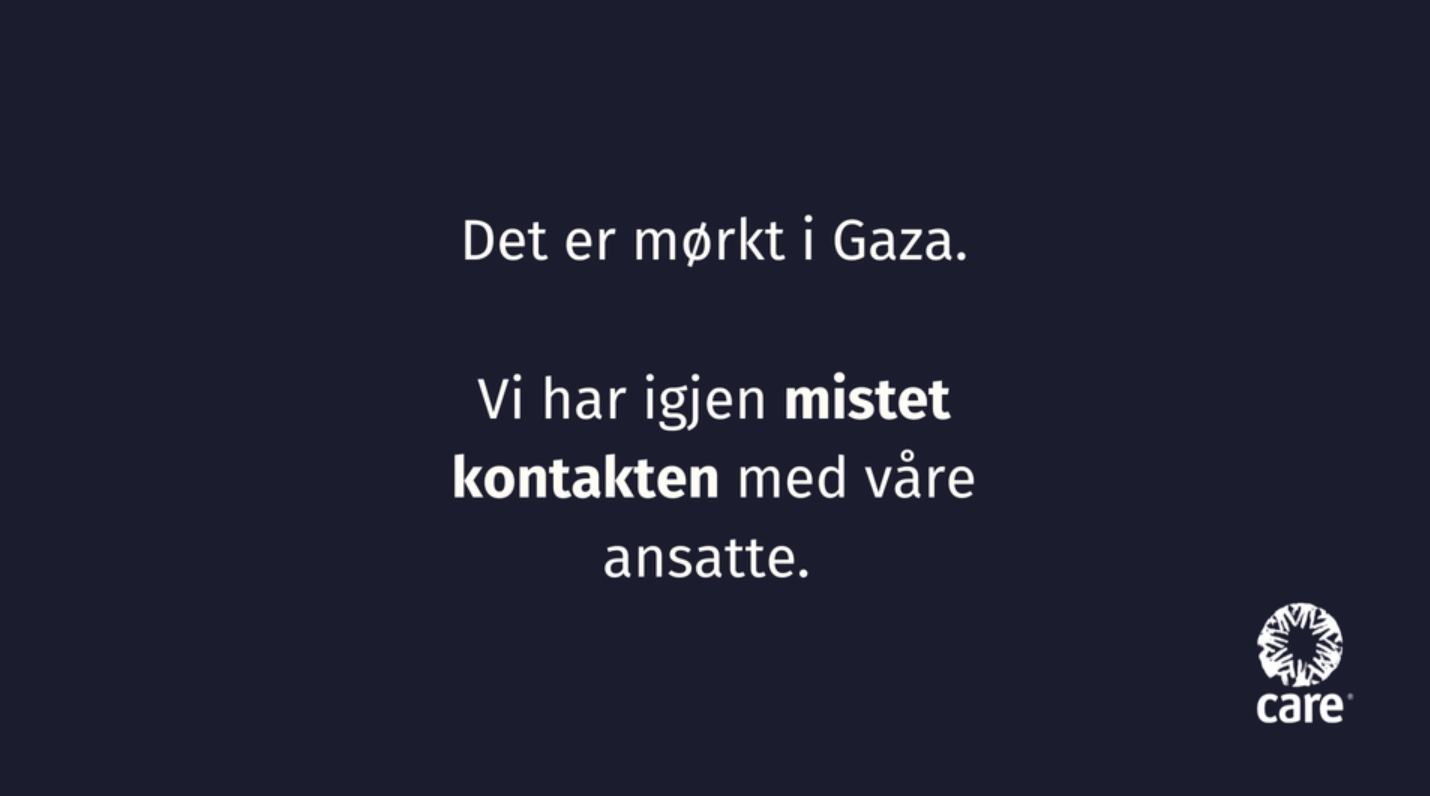 Hjelpeorganisasjonen CARE : Mistet kontakt med ansatte i Gaza