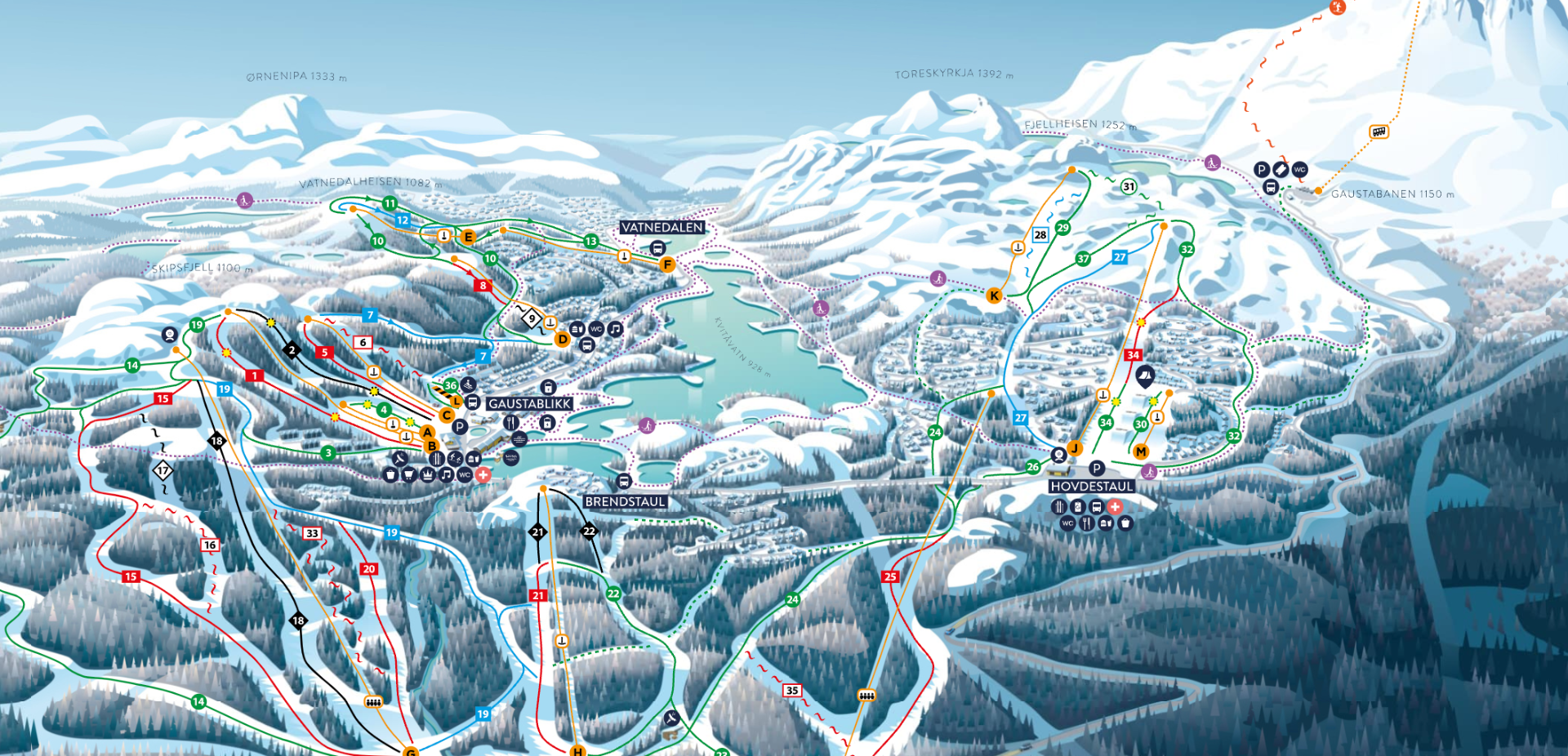 Gausta opp på Topp 5 blant skisentrene i Norge