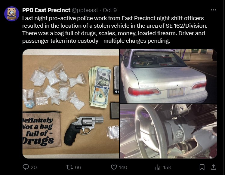 Politiet finner pose merket «definitely not a bag full of drugs»