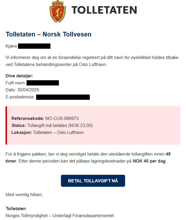 Advarer mot pågående svindel: Utgir seg for å være Tolletaten
