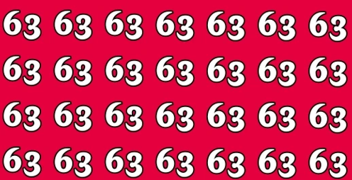 Optisk illusjon: Klarer du å finne tallene 36 og 66 blant alle 63-erne – på 8 sekunder?