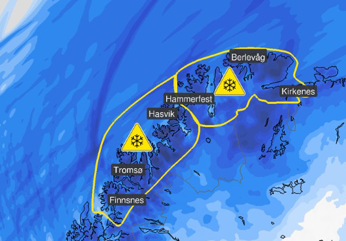 Yr med farevarsel om snø: Kan komme opp mot 60 centimeter