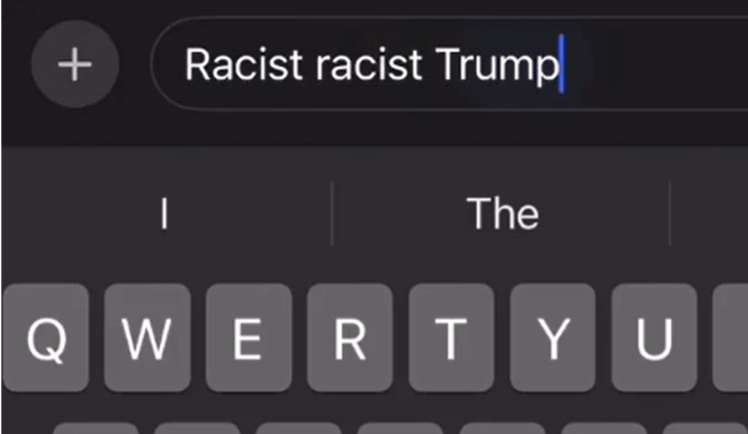 iPhone-tastaturet blandet sammen &laquo;racist&raquo; og &laquo;Trump&raquo;