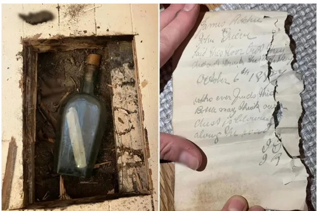 Fant 138 år gammel flaskepost under gulvet: &laquo;Helt utrolig!&raquo;
