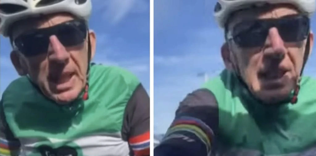 Se videoen: Tidligere OL-sykkelrytter blir gal på kvinnelig bilist